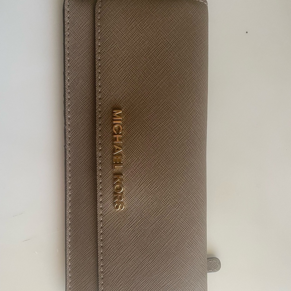 MK saffiano slim wallet